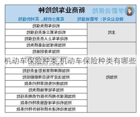 机动车保险种类,机动车保险种类有哪些