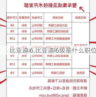 比亚迪i6,比亚迪I6级是什么职位