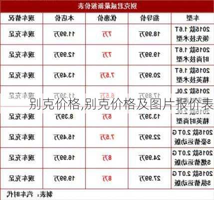 别克价格,别克价格及图片报价表