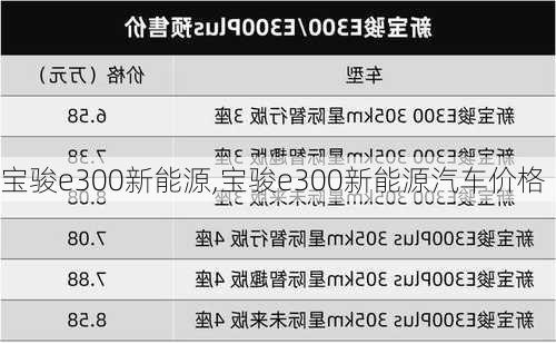 宝骏e300新能源,宝骏e300新能源汽车价格