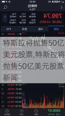 特斯拉将抛售50亿美元股票,特斯拉将抛售50亿美元股票新闻