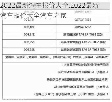 2022最新汽车报价大全,2022最新汽车报价大全汽车之家