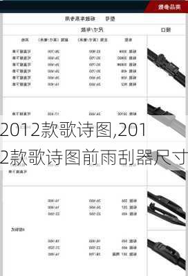 2012款歌诗图,2012款歌诗图前雨刮器尺寸