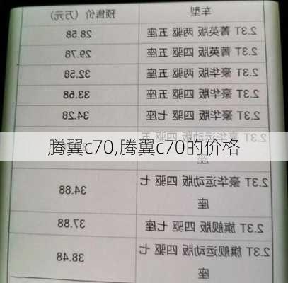 腾翼c70,腾翼c70的价格