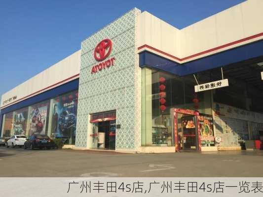 广州丰田4s店,广州丰田4s店一览表