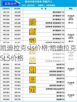 凯迪拉克sls价格,凯迪拉克SLS价格