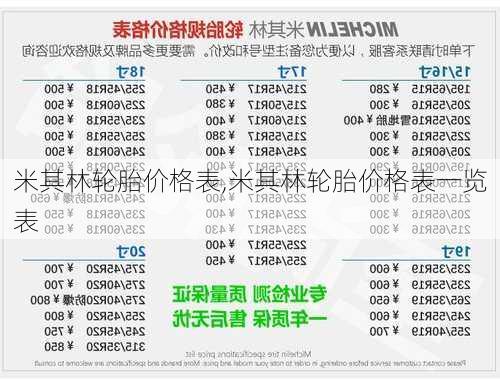 米其林轮胎价格表,米其林轮胎价格表一览表