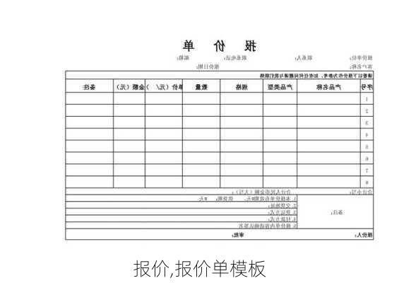 报价,报价单模板