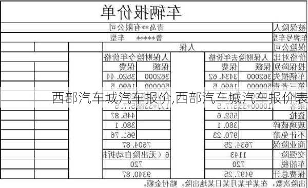 西部汽车城汽车报价,西部汽车城汽车报价表