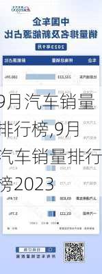 9月汽车销量排行榜,9月汽车销量排行榜2023