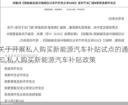 关于开展私人购买新能源汽车补贴试点的通知,私人购买新能源汽车补贴政策