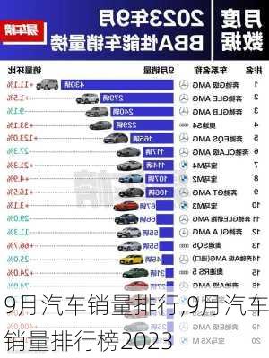 9月汽车销量排行,9月汽车销量排行榜2023