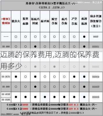 迈腾的保养费用,迈腾的保养费用多少