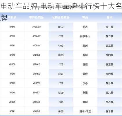 电动车品牌,电动车品牌排行榜十大名牌