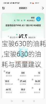 宝骏630的油耗,宝骏630的油耗与质量建议