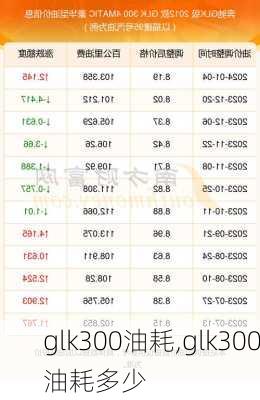glk300油耗,glk300油耗多少