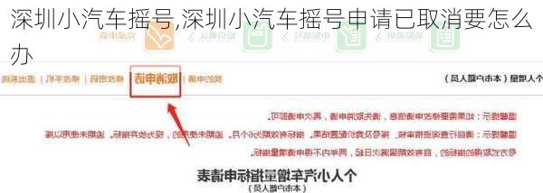 深圳小汽车摇号,深圳小汽车摇号申请已取消要怎么办