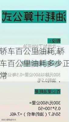 轿车百公里油耗,轿车百公里油耗多少正常