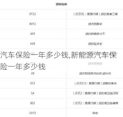 汽车保险一年多少钱,新能源汽车保险一年多少钱