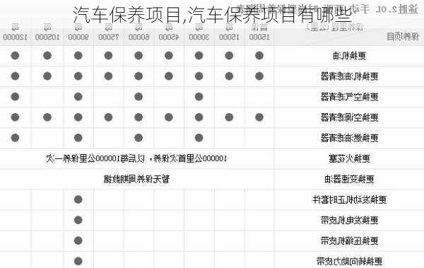 汽车保养项目,汽车保养项目有哪些