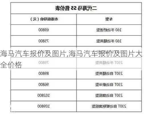 海马汽车报价及图片,海马汽车报价及图片大全价格