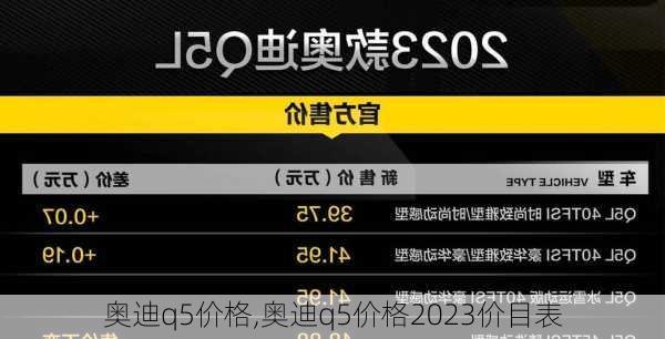 奥迪q5价格,奥迪q5价格2023价目表