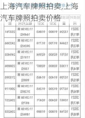 上海汽车牌照拍卖,上海汽车牌照拍卖价格