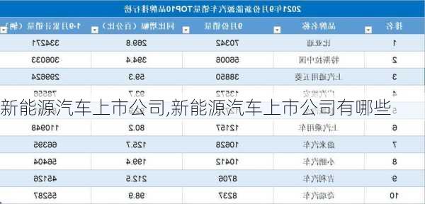 新能源汽车上市公司,新能源汽车上市公司有哪些