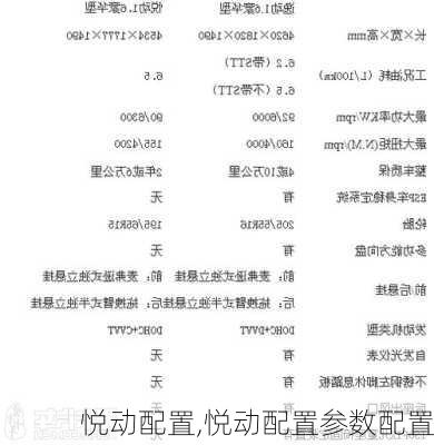 悦动配置,悦动配置参数配置