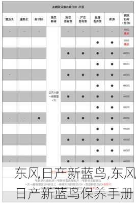 东风日产新蓝鸟,东风日产新蓝鸟保养手册