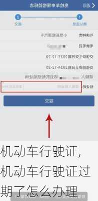 机动车行驶证,机动车行驶证过期了怎么办理