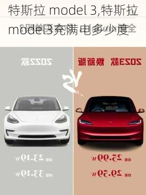 特斯拉 model 3,特斯拉model3充满电多少度