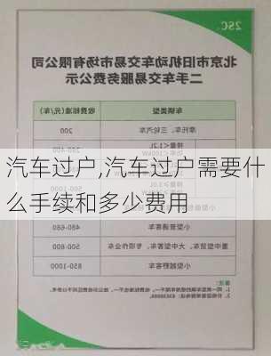 汽车过户,汽车过户需要什么手续和多少费用