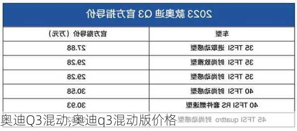 奥迪Q3混动,奥迪q3混动版价格