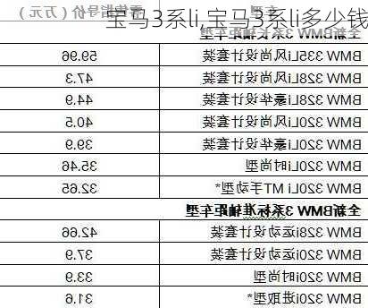 宝马3系li,宝马3系li多少钱