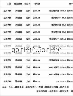 golf报价,Golf报价